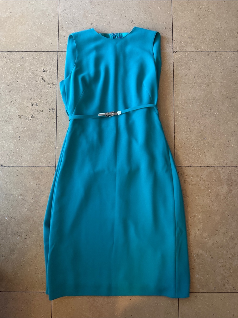 Ralph Lauren Sleeveless Belted Dress in Blue Like New